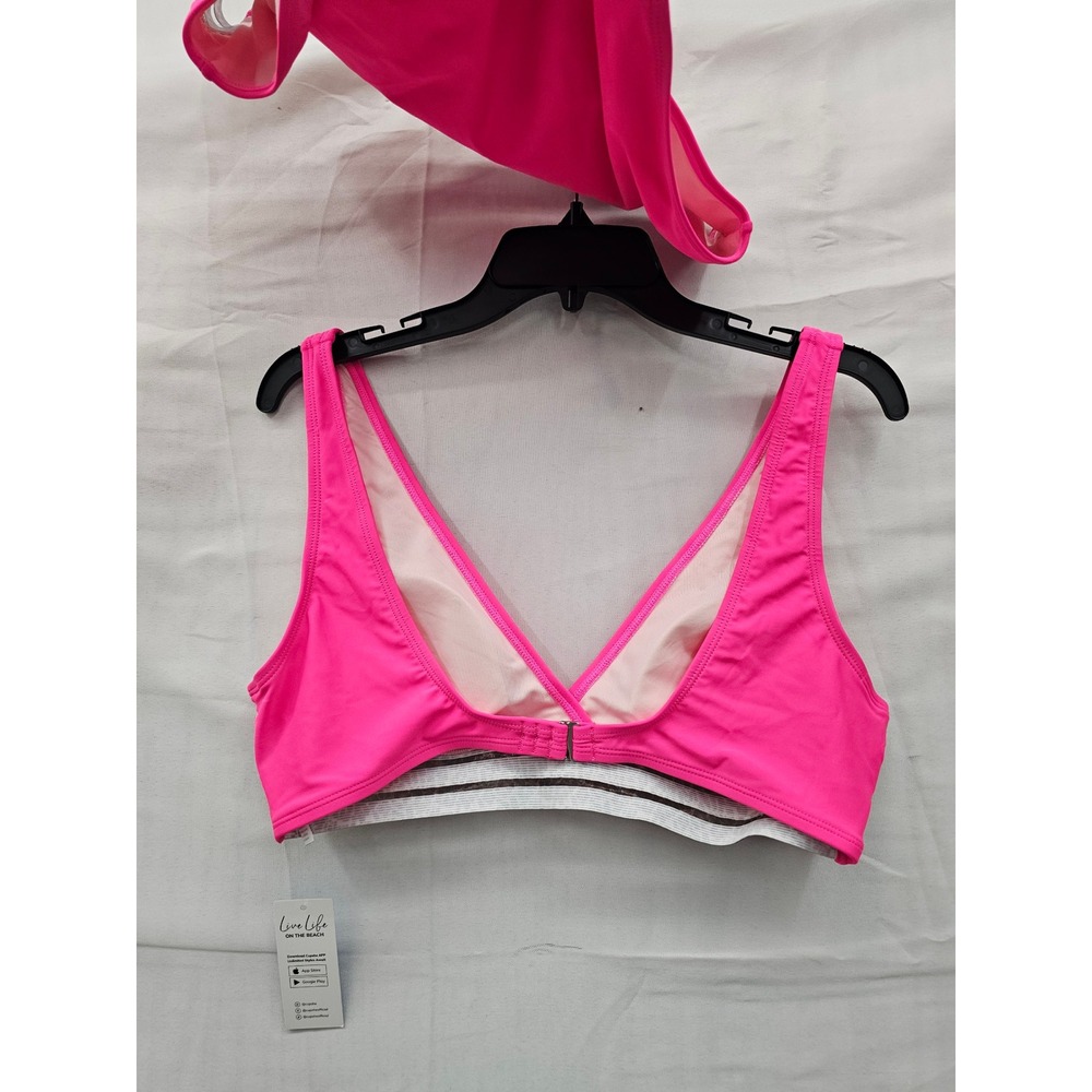 Cupshe‎ Womens Leopard Trim Bikini Set Pink Polyester Blend Casual Size Large - Picture 3 of 7